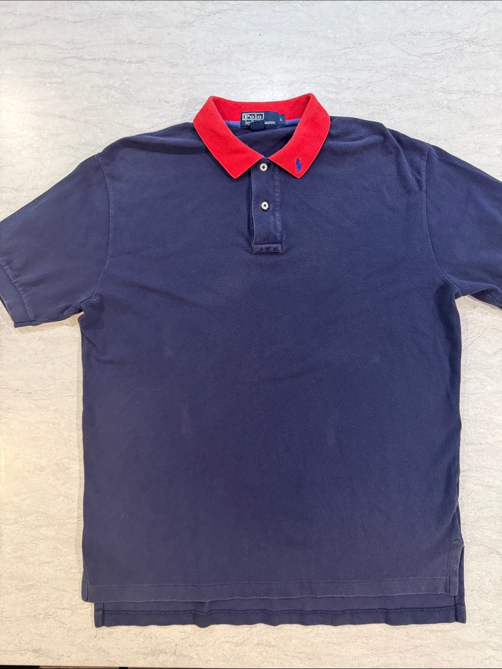 Polo by Ralph Lauren Navy Polo with Red Collar